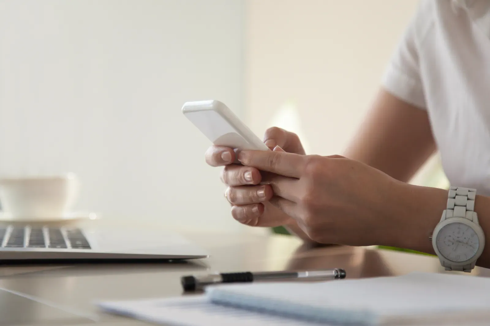 Businesswoman Looking Important Contact Phone